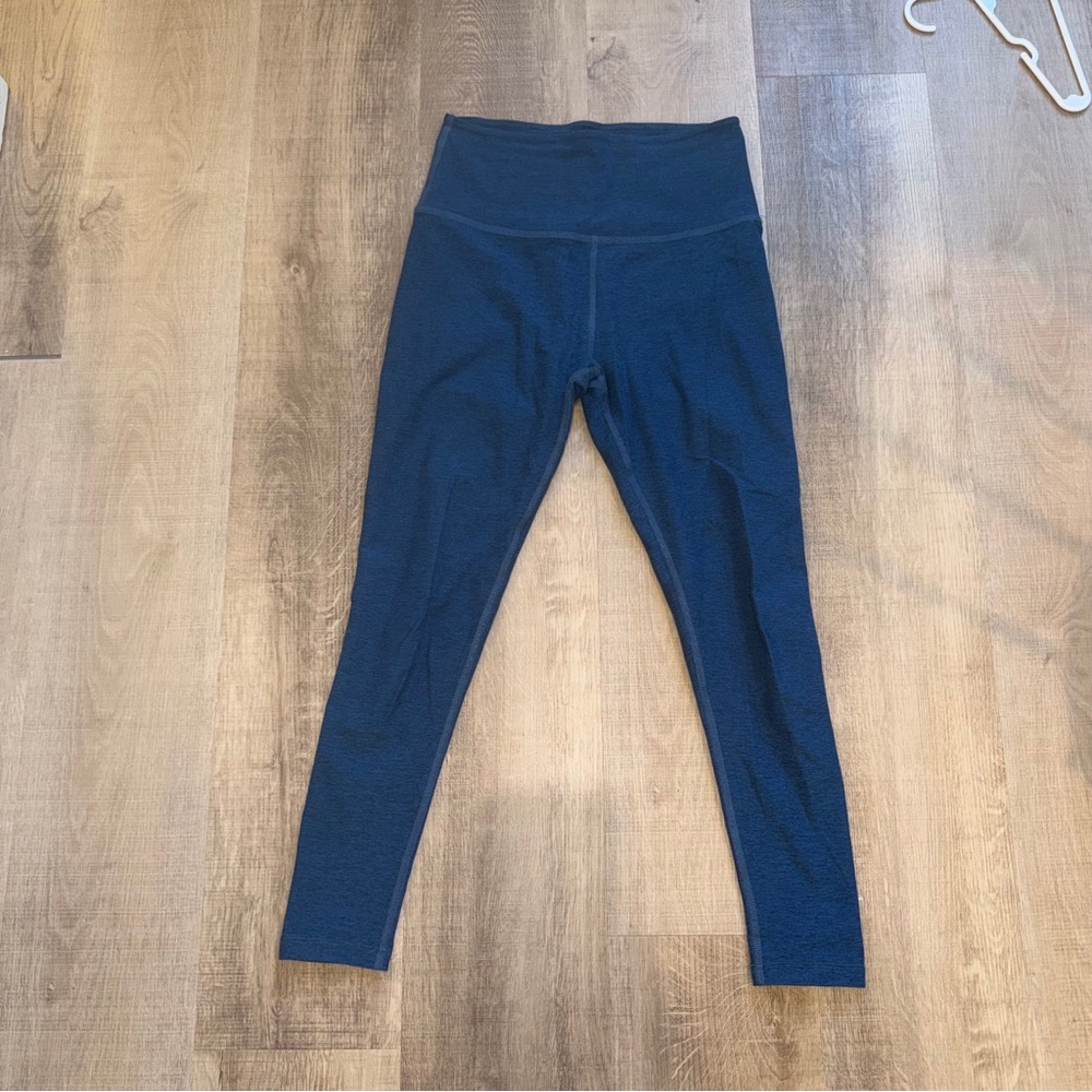 Beyond Yoga Caught in the Midi High Waisted Spacedye Blue Leggings Size Medium
